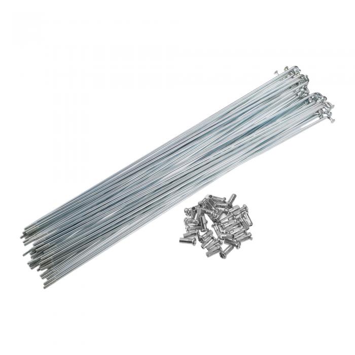 X AUTOHAUX 自転車用亜鉛メッキスポーク36本セット 13G バイクスポーク 257mm 長さ ニップル付き 大部分の自転車に対応