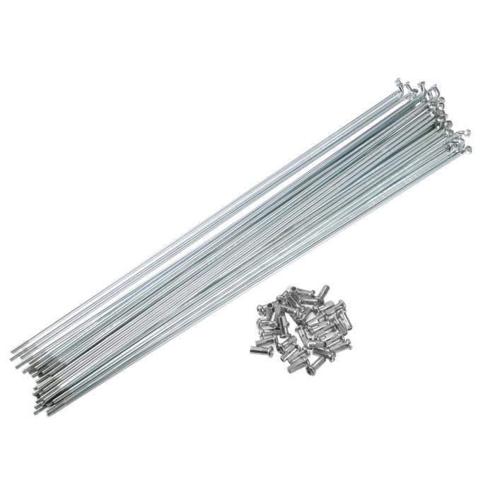 X AUTOHAUX 自転車用亜鉛メッキスポーク40本セット 13G バイクスポーク 272mm 長さ ニップル付き 大部分の自転車に対応(4)