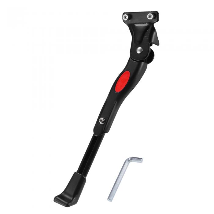 X AUTOHAUX 1セットのアルミ合金製サイド自転車スタンド、ツール付き、滑り止め自転車スタンド、サイドスタンド、キックスタンド、ブラック