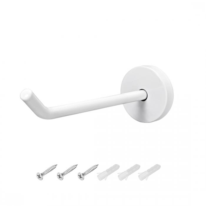 壁掛けフック ネジ アンカー ステンレス鋼製 ホワイト タオルフック シングルフック 取付穴径4mm