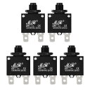 サーキットブレーカ過負荷保護装置 AC 125/250V 15A ブラック 過電流保護スイッチ 5個入り