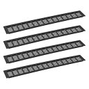 4個 長方形換気グリル アルミ合金メッシュ通気口カバー 600x80mm