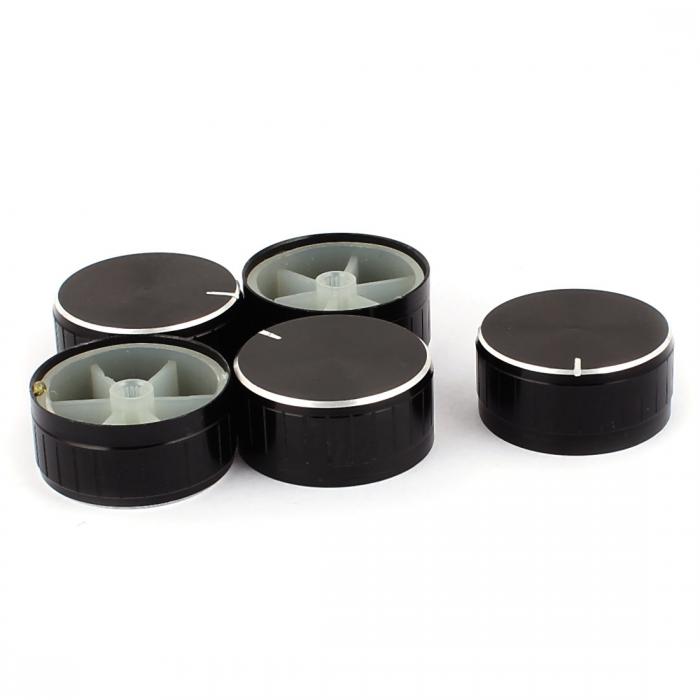 ポテンショメータコントロールノブ ローレット型ボタンキャップ アルミニウム合金製 5個入り 40mmx6mm