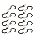 カップ フック 13mm スクリュー イン オープン ハンガー プラスチック コート ブラウン 15本入り