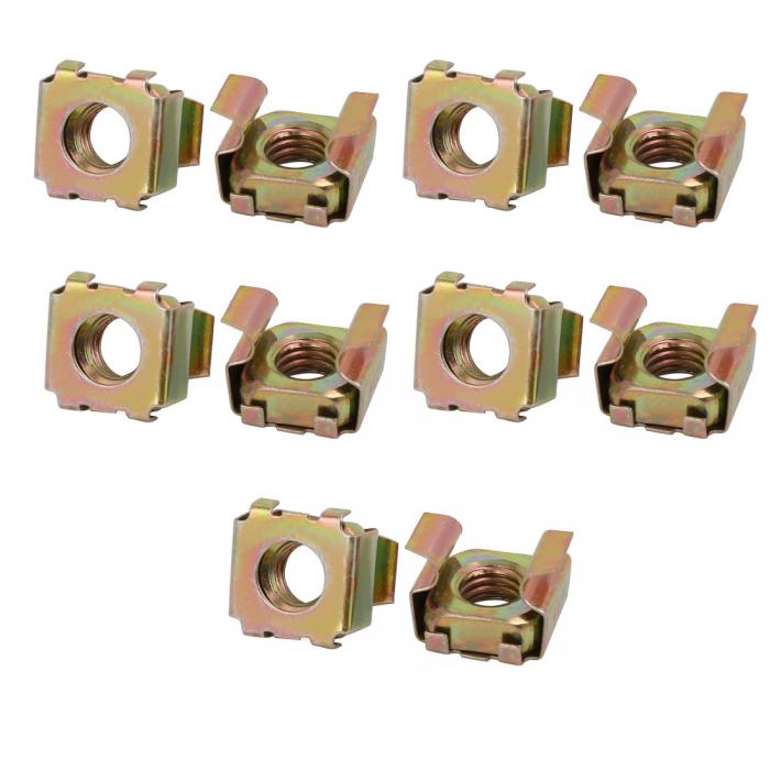 ケージナット 機器取付用 ラックマウント用 M8 キャビネット用 65Mnスプリングスチール 10個入り