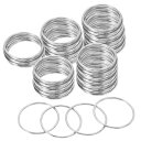 PATIKIL 50mm / 2"のメタルOリング 20個入りの電気めっき亜鉛合金Oリングバックル バッグ 財布 ベルト DIYクラフト 犬のリード用のシームレス溶接丸リング シルバー