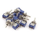 トグルスイッチ プラスチック製シルバートーン 125V 6A SPDT 10個入り