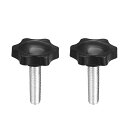 クランプつまみ ノブグリップ クランプねじノブ M8 x 20mm プラスチック メタル 2個入り