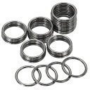 PATIKIL 20個入りのメタルOリング20mm / 0.8" 20個入りの電気めっき亜鉛合金Oリングバックル バッグ 財布 ベルト ハードウェアDIYクラフト 犬のリード用のシームレス溶接丸リング グレー-黒