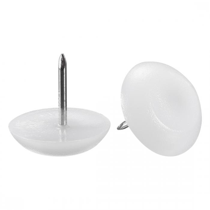 家具足ネイル 足グライド 固定脚 チェア用 椅子 テーブル プロテクター パッド 24mmの直径 ホワイト プラスチック 40個