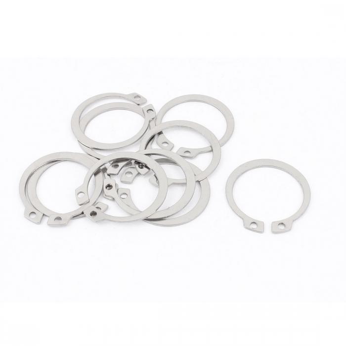 外部サークリップ 保持シャフト スナップクリップリング 304ステンレス鋼 シルバートーン 直径32 mm 10個