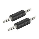 コネクタ 3.5mm 3ポールオス-オスコネクタステレオ ビデオ電源アダプタ 亜鉛合金 2個入り