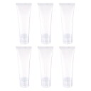 PATIKIL 50ml 圧搾チューブ 6本 空の化粧品チューブ プラスチック フリップリッド付き 旅行 世帯用 クリア