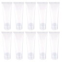 PATIKIL 50ml 圧搾チューブ 15本 空の化粧品チューブ プラスチック フリップリッド付き 旅行 世帯用 クリア
