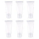 PATIKIL 30ml 圧搾チューブ 6本 空の化粧品チューブ プラスチック フリップリッド付き 旅行 世帯用 クリア