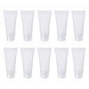 PATIKIL 10ml 圧搾チューブ 20本 空の化粧品チューブ プラスチック フリップリッド付き 旅行 世帯用 半透明のつや消し