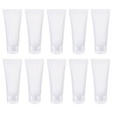 PATIKIL 15ml 圧搾チューブ 50本 空の化粧品チューブ プラスチック フリップリッド付き 旅行 世帯用 半透明のつや消し