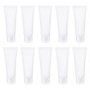 PATIKIL 50ml 圧搾チューブ 15本 空の化粧品チューブ プラスチック フリップリッド付き 旅行 世帯用 半透明のつや消し