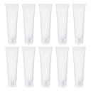 PATIKIL 100ml 圧搾チューブ 15本 空の化粧品チューブ プラスチック フリップリッド付き 旅行 世帯用 半透明のつや消し