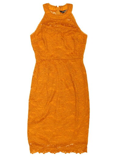 Allegra K レースドレス ボディコンワンピース ホルターネック ノースリーブ カクテル シース エレガント レディース ダークイエロー M Allegra K レースドレス ボディコンワンピース ホルターネック ノースリーブ カクテル シース エレガント レディース ダークイエロー M