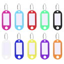 プラスチックのキータグ キーID スプリットリングラベルウィンドウ付き 荷物 オフィス ホテル用 47x20 mm 10アソートカラー 40個