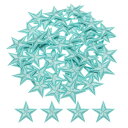 小さな5つ星アイロンパッチ 刺繍付きワッペン アップリケ 衣類修理 バックパック シューズ装飾 2.9x2.9cm/1.14x1.14