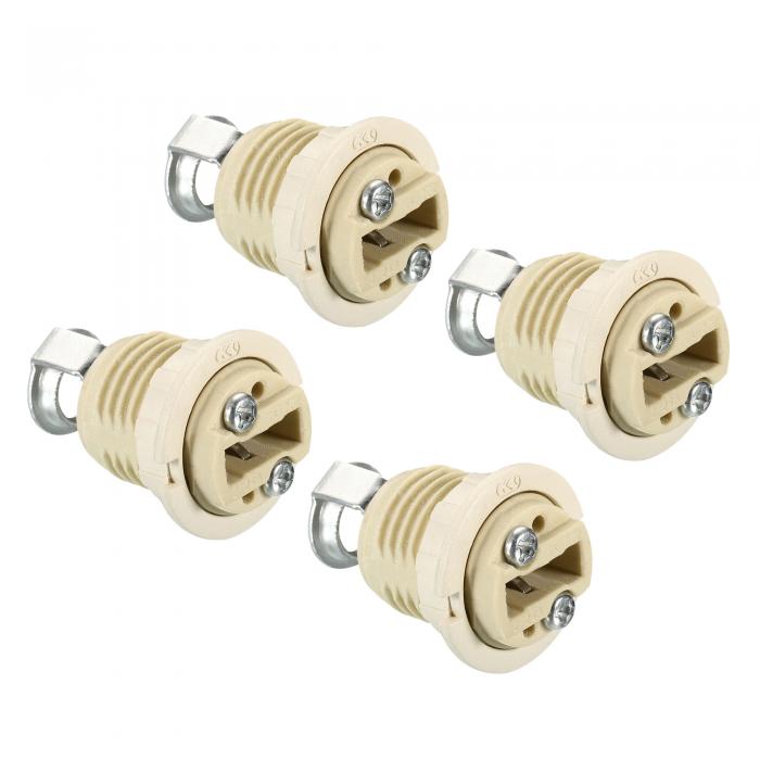 PATIKIL G9ライトベースソケット 4個 セラミック ランプ電球ホルダー コネクタ 照明 交換用 ハロゲン白..