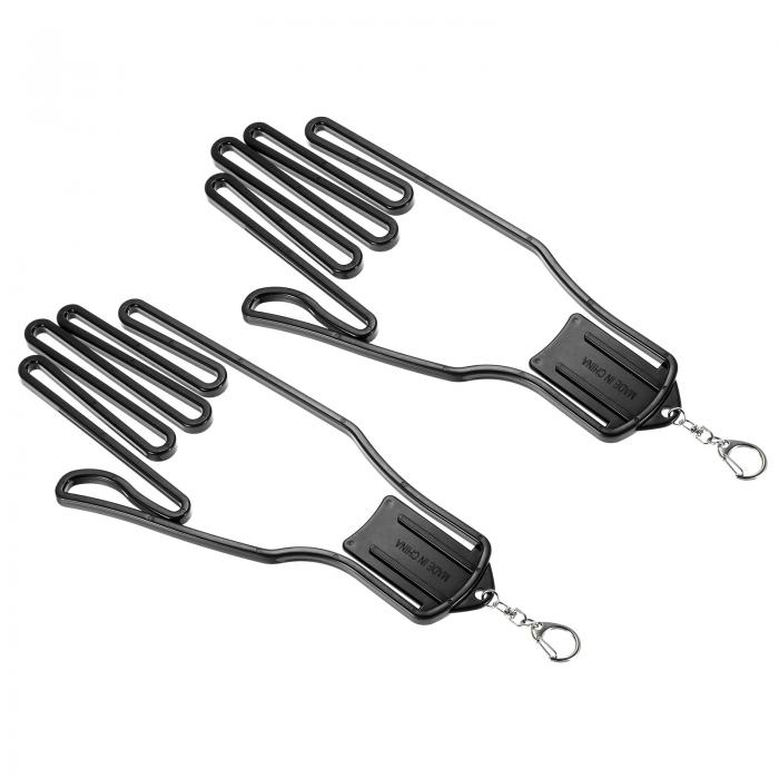 PATIKIL ゴルフグローブストレッチャー 2個 プラスチック キーパー サポートラックホルダー ドライヤー ハンガー フレーム キーホルダーフック付き スポーツグローブのメンテナンス用 ブラック