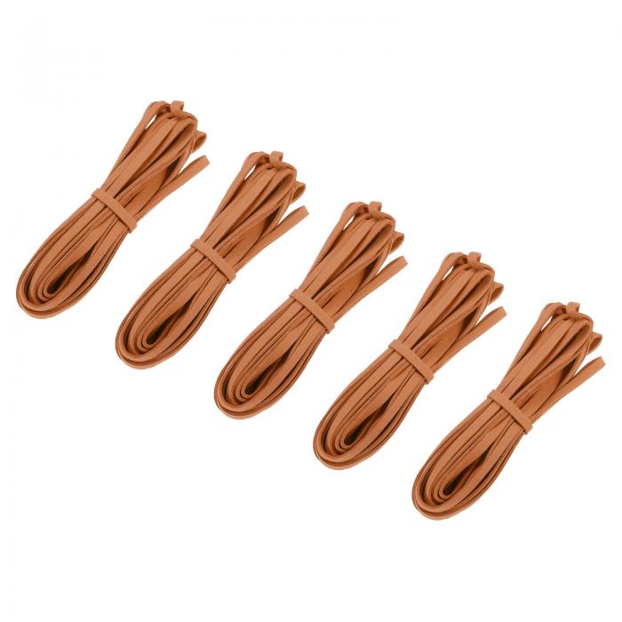 スエードコード 5 M 5 mm フラット レザー スレッドストリング 財布 ハンドバッグ 靴ひも DIY工芸品 ブレスレット作り用 ライトブラウン 5個