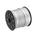 レザーコード 45 M 5 mm フラット スエードストリング 財布 ハンドバッグ 靴ひも DIY工芸品 ブレスレット作り用 シルバートーン 1ロール