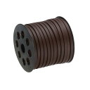 レザーコード 45 M 5 mm フラット スエードストリング 財布 ハンドバッグ 靴ひも DIY工芸品 ブレスレット作り用 ダークブラウン 1ロール