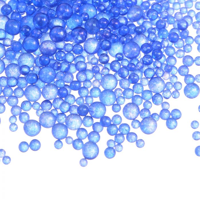 レジンバブルビーズ 450g 1-3 mm ガラス 穴なし ミニフィラービーズ レジンアクセサリー用品 ドロップレットバブルビーズ ジュエリー製作 レジン型 DIYクラフト用 サファイアブルー