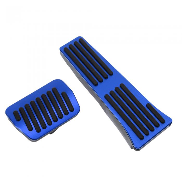 Partuto 2個の自動フットペダルパッド、Fordに対応エクスプローラー2020-2023用のフットアクセルペダルカバー、アルミニウム合金ブルー