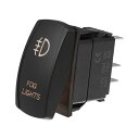 Motoforti フォグランプ ユニバーサル 5ピン トグルロッカー SPST スイッチレーザー ON/OFF ボタン 20A/12V 10A/24V 防水 ...