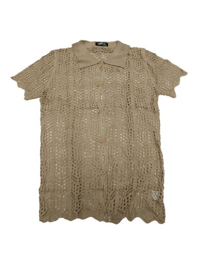 Allegra K レディース 水着 カバーアップ ボタンダウン 夏 半袖 かぎ針編み カバーアップ カーキ S Allegra K レディース 水着 カバーアップ ボタンダウン 夏 半袖 かぎ針編み カバーアップ カーキ S