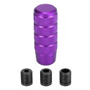 X AUTOHAUX シフトノブ ギアシフト マニュアルトランスミッションスティックシフトノブセット 金属 ユニバーサル 9.5 cm 車用 紫の