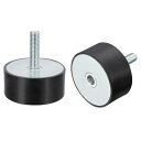 ラバー製マウント 振動減少器 M10オス/メス ガレージモーター エアコン 船用 D60mmxH30mm 2個入
