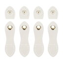 PATIKIL レザースナップバックル 4個 縫い付け式財布タブ留め具 バッグバックル留め具 スナップボタン留め具 レザー財布 ウォレット バッグ ノートブック用 ホワイト(3)