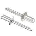 ブラインドリベット 304ステンレス鋼 プルリベットコア 装飾リベット シルバートーン 直径6.4 mm グリップ長さ14 mm 25個