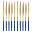 砥石ヤスリセット チタニウムコート 5mm x 180mm フラット三角形ヤスリ メタル 木 石 グラス用 10個入