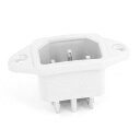 電源インレットソケット プラスチック製ホワイト C14 パワーアダプター AC 250V 10A