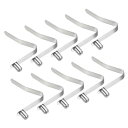 PATIKIL 9.5x6mm カヤックパドルスナップ 10個セット テントポールクリップ スチール V字型 単一ピン プッシュボタン スプリングクリップ チューブポールクリップ キャンプ カヤッキング用(4)