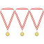 PATIKIL 6.5 cm 卓球の金メダル 3個 卓球賞のメダル リボン付き レッド ホワイト ゲーム スポーツ競技用