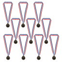 PATIKIL ブ ランクの受賞メダル 10個 銀賞メダル ネックリボン付き メダル作成キット 優勝メダル賞品 ゲーム大会用