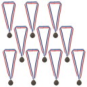 PATIKIL 5 cm 銅賞メダル 10個 オリンピックスタイル 優勝賞メダル 3位賞 リボン付き ゲーム スポーツ大会用