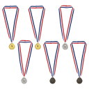 PATIKIL 5 cm 金賞受賞メダル 6個 オリンピックスタイル賞メダル 1位賞 リボン付き ゲーム スポーツ大会用