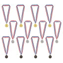 PATIKIL 5 cm 金銀銅賞受賞メダル 12個 オリンピックスタイル賞メダル 1位 2位 3位 リボン付き ゲーム スポーツ大会用