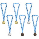 PATIKIL 6.5 cm 金銀銅賞受賞メダル 6個 オリンピックスタイル賞メダル 1位 2位 3位 リボン付き ゲーム スポーツ大会用