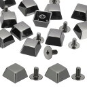 PATIKIL 6.5x9x6mm 洋服用 12セット メタルボタン スクリューキット フラットヘッドリベットスクリュー DIYレザーバ レルスタッズハードウェ...