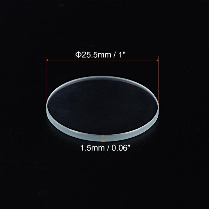 ARコーティングウォッチレンズ 25.5mmx1.5mm ラウンドフラットミネラルウォッチ水晶ガラス 3個